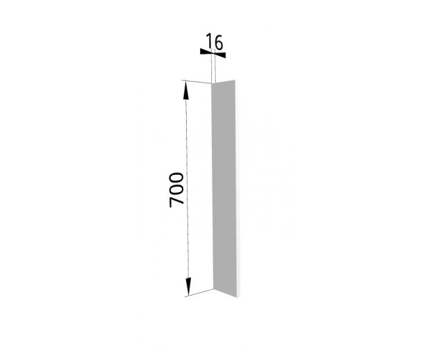 Панель торцевая ПТ 400 Ройс (для шкафа торцевого верхнего) Белый софт