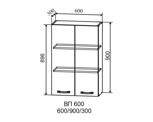 Гарда ВП 600 шкаф верхний высокий (Белый патина/корпус Серый)
