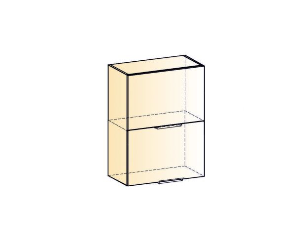 Стоун Шкаф навесной L500 Н720 (2 дв. гл.гориз.) (белый/палисандр)