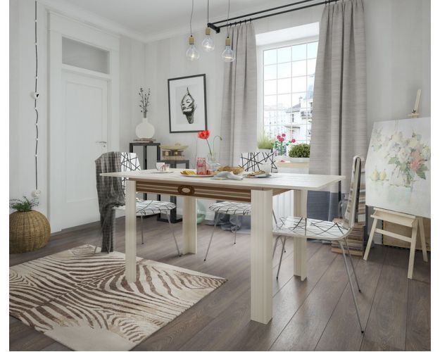 Стол обеденный Гермес 1 ясень шимо с./ясень шимо т.