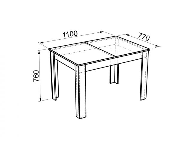 Стол обеденный Гермес 1 ясень шимо с./ясень шимо т.