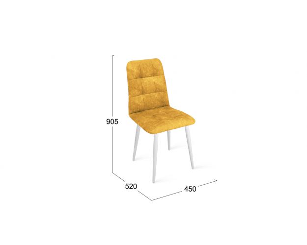 Стул «Аспен» К1С Белый/Микровелюр Wellmart Yellow