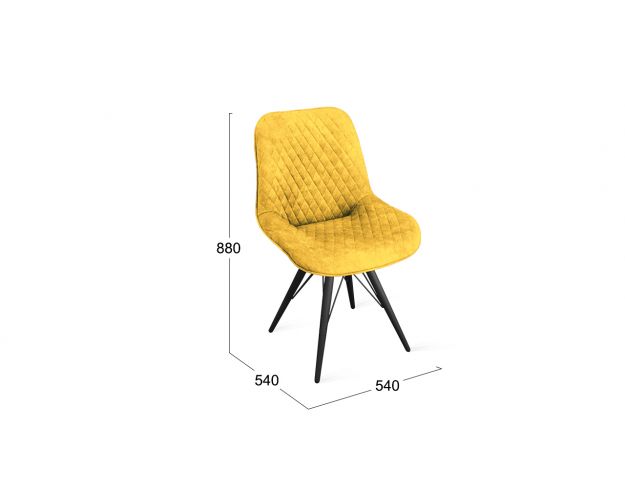 Стул «Оливер» К3 Черный/Микровелюр Wellmart Yellow