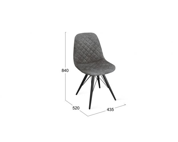 Стул «Ричи» К3 Черный муар/Микровелюр Wellmart Graphite