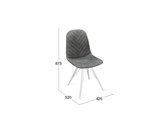 Стул «Шерри» К3 Белый/Микровелюр Wellmart Graphite