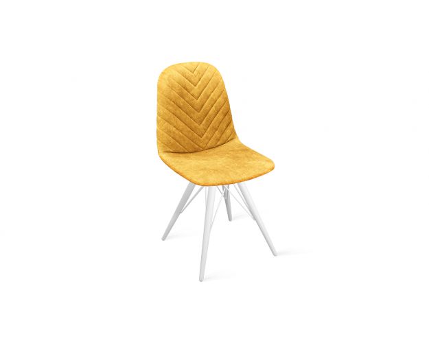 Стул «Шерри» К3 Белый/Микровелюр Wellmart Yellow