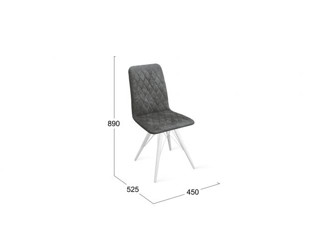 Стул «Стенли» К3 Белый/Микровелюр Wellmart Graphite