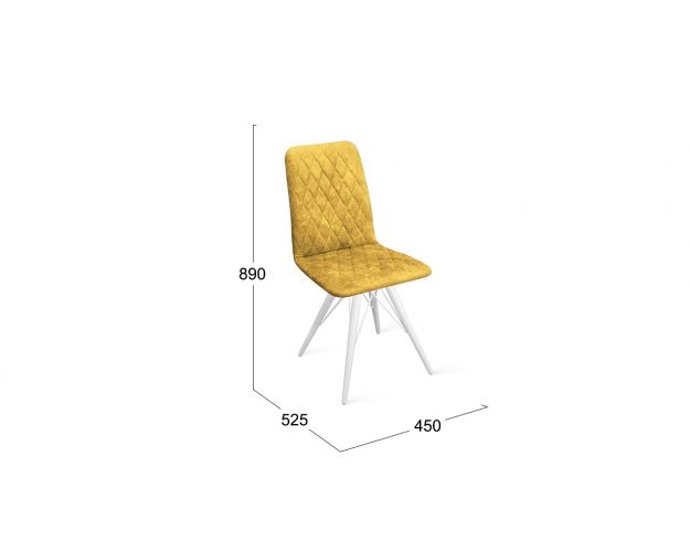 Стул «Стенли» К3 Белый/Микровелюр Wellmart Yellow
