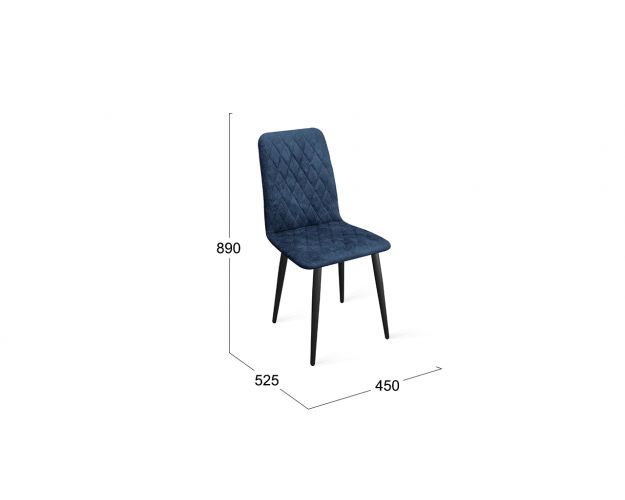 Стул «Стенли» К1С Черный муар/Микровелюр Wellmart Blue